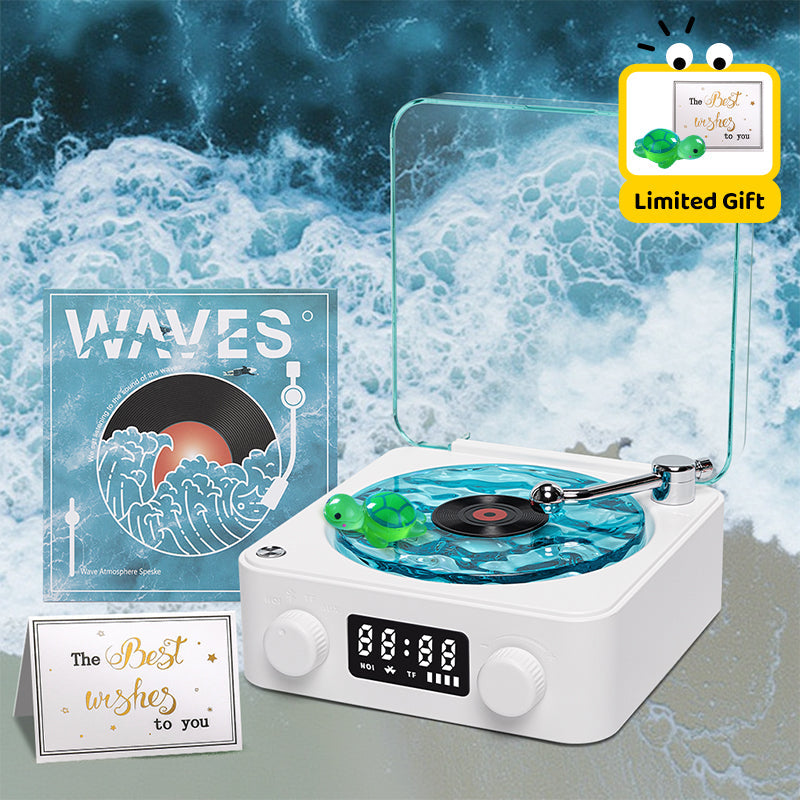 Premium Waves Retro Bluetooth-Plattenspieler mit Licht 🎁