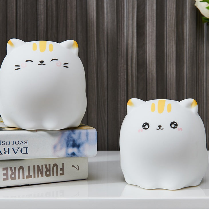 Squishy Silikon Kawaii Katze LED Nachtlicht - perfektes Geschenk für Kinder und Mädchen