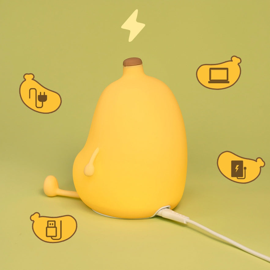 Squishy Silikon-Bananen-LED-Nachtlicht – perfektes Geschenk für Kinder und Mädchen