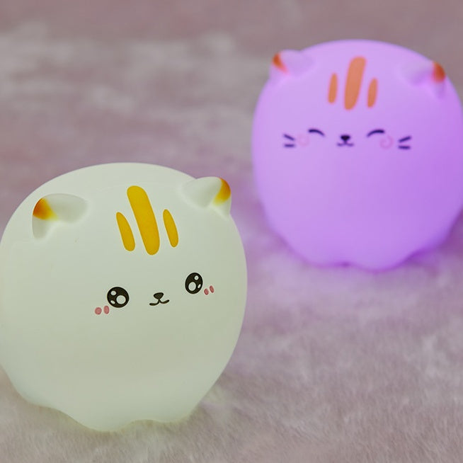 Veilleuse LED en silicone squishy en forme de chat Kawaii - Cadeau idéal pour les enfants et les filles