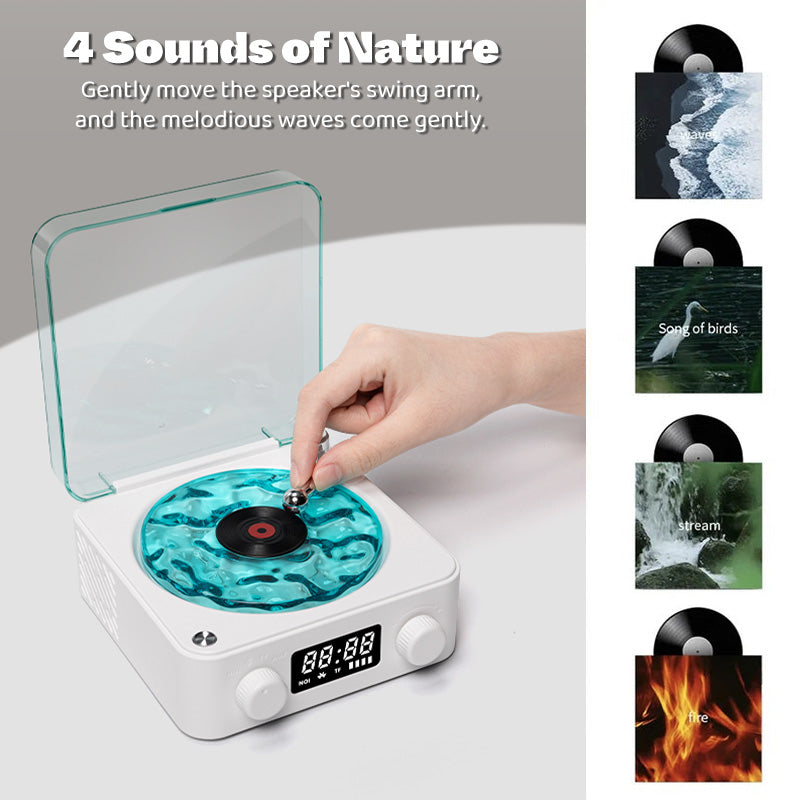 Holiday Sale Christmas limited Edition Premium Blue Waves Retro Bluetooth Vinyl Record Player