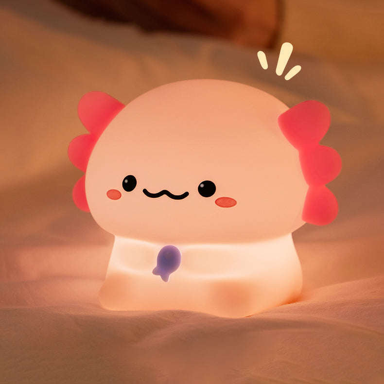 Squishy Silikon Little Axolotl LED-Nachtlicht - Perfektes Geschenk für Kinder und Mädchen