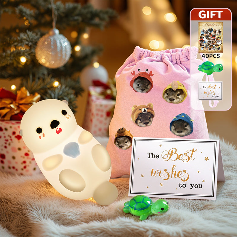 Coffret cadeau de Noël Otter Squishy Silicon LED Night Light Limited - Lampe à robinet, meilleur cadeau pour les enfants et les filles