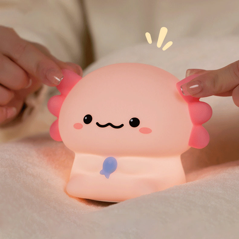 Squishy Silikon Little Axolotl LED-Nachtlicht - Perfektes Geschenk für Kinder und Mädchen