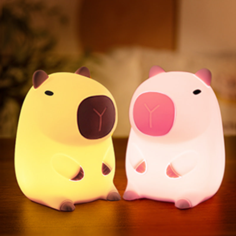 Veilleuse Squishy Capybara rose - Cadeau idéal pour les enfants et les filles