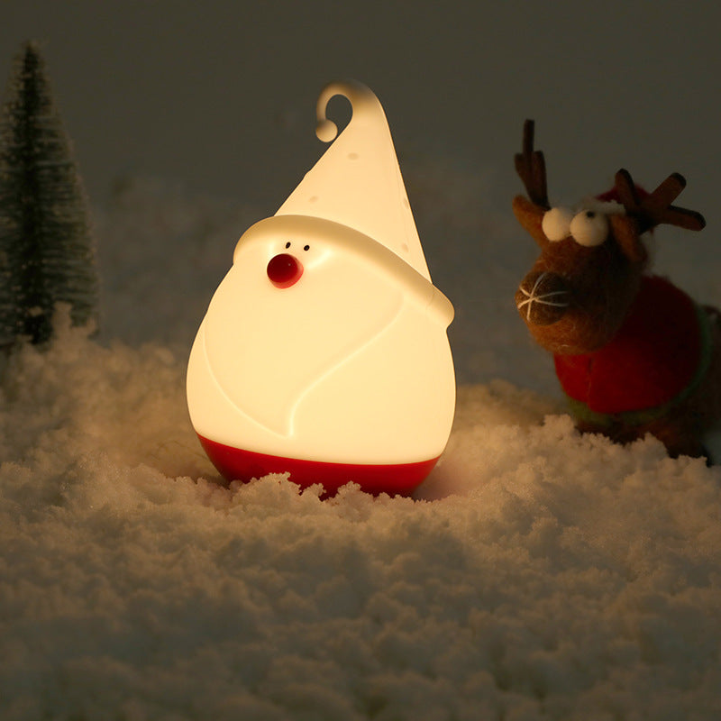 Squishy-LED-Nachtlicht in Form eines Weihnachtsmanns aus Silikon – perfektes Geschenk für Kinder und Mädchen 