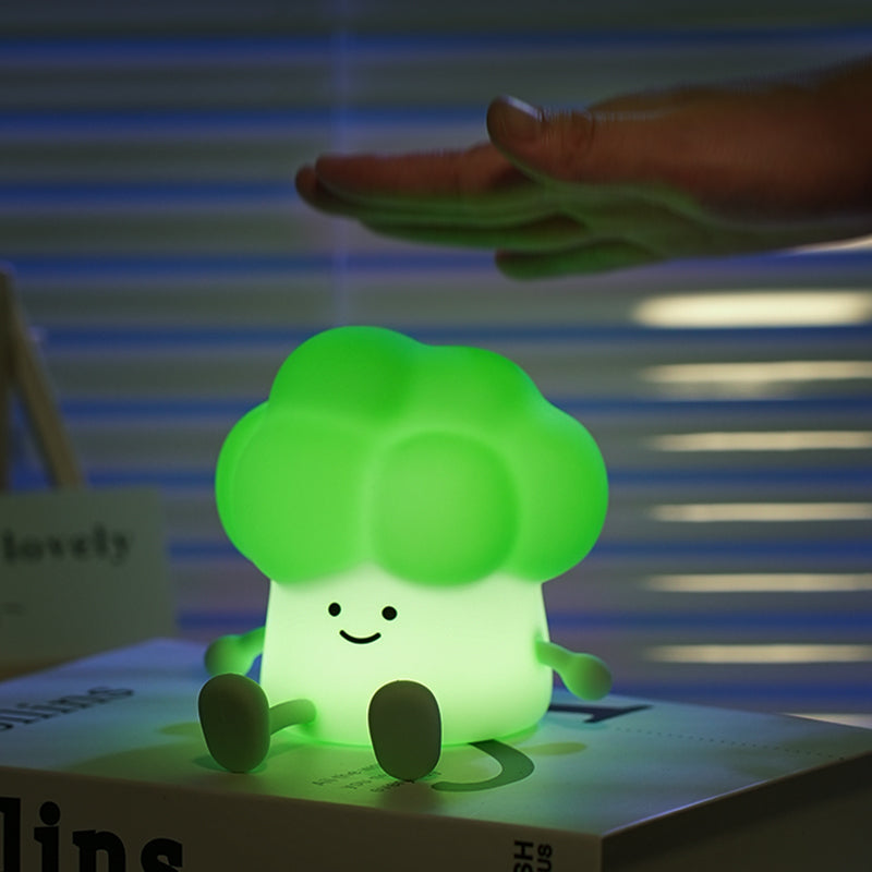 Veilleuse LED en silicone souple en forme de brocoli - Cadeau idéal pour les enfants et les filles