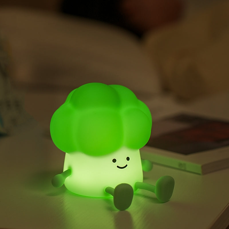 Veilleuse LED en silicone souple en forme de brocoli - Cadeau idéal pour les enfants et les filles