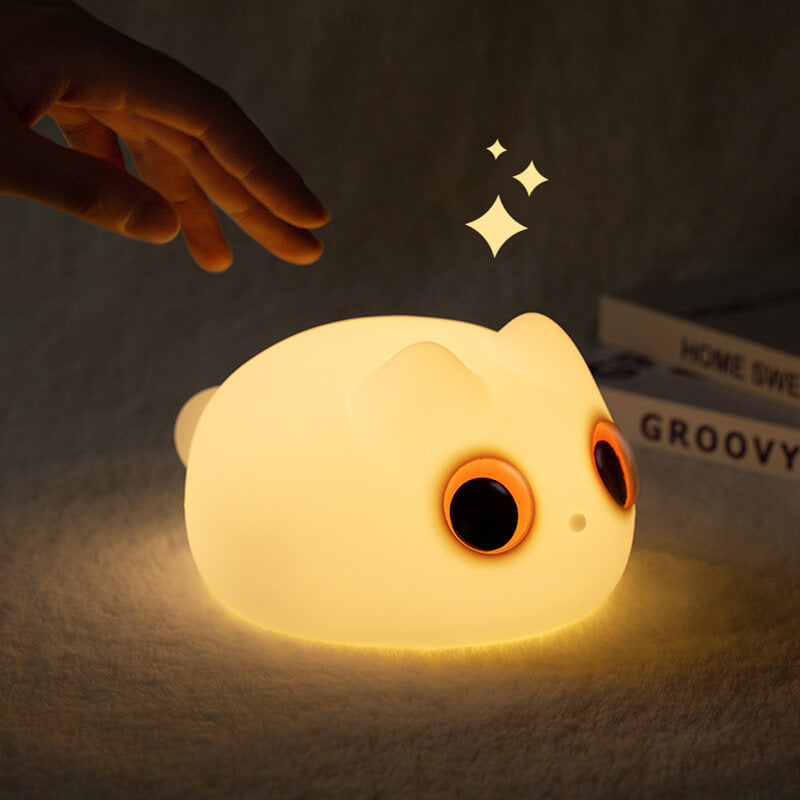 Orange Katze LED Squishy Tap Tap Nachtlicht Lampe