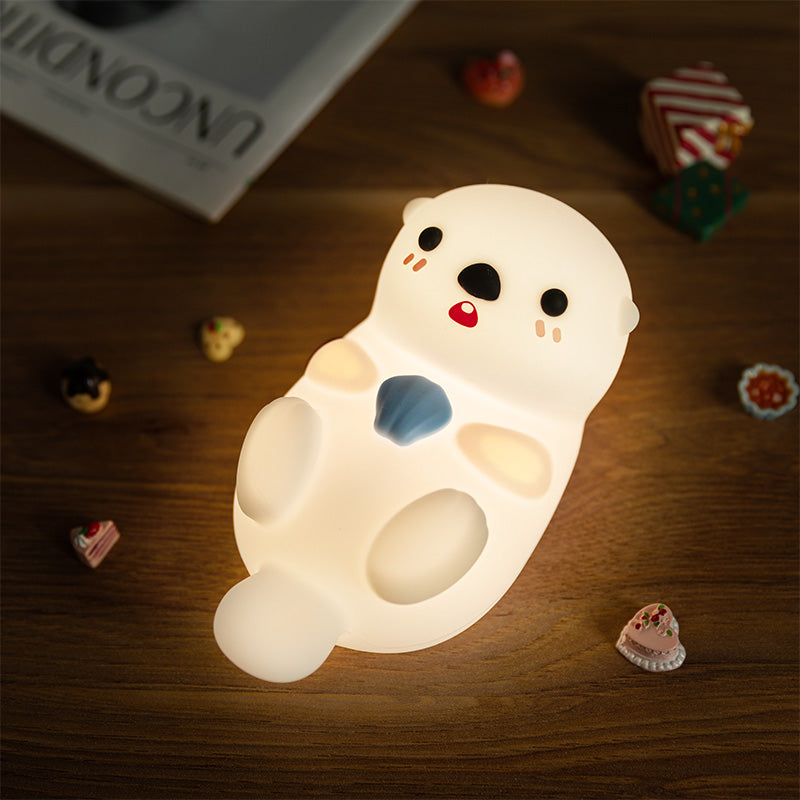 Christmas Sale Gift Sett Otter Squishy Silicon LED Night Light Limited - Tap Lamp, Best Gift for Kids and Girls