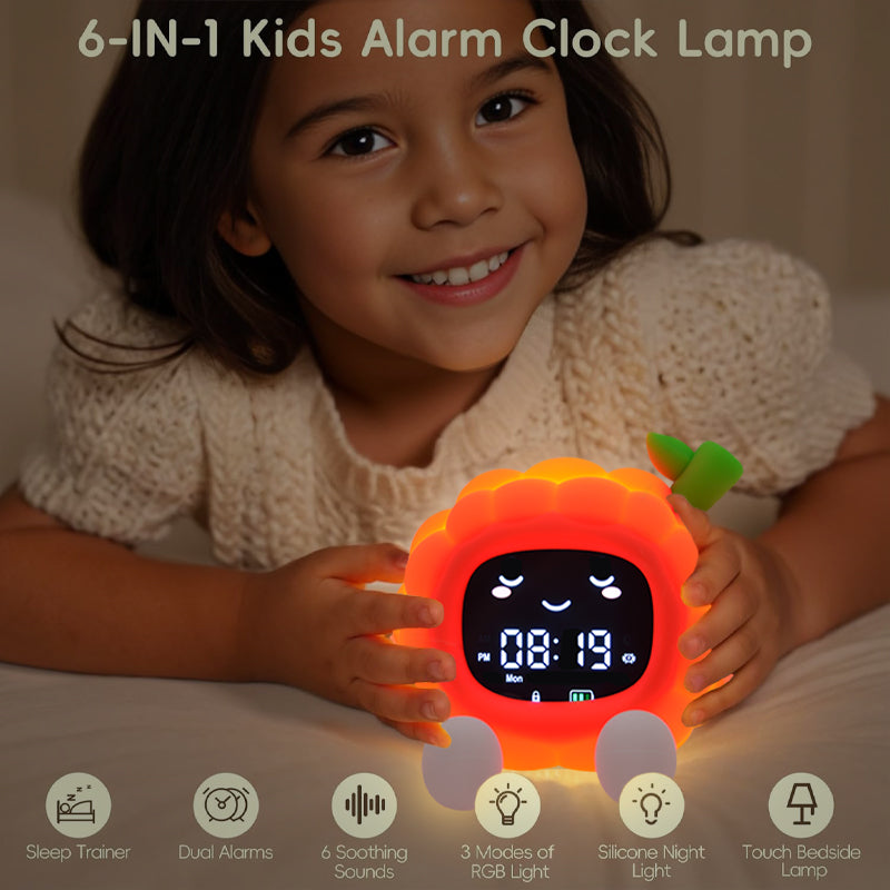 Squishy Silicone Fruit Alarm Clock LED Night Light - Perfect Gift for Kids and Girls