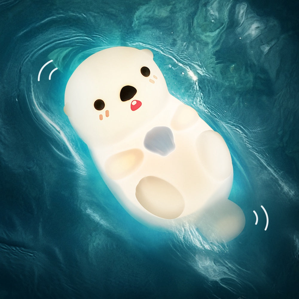 Weihnachtsverkaufsgeschenk Sett Otter Squishy Silikon LED Nachtlicht Limited - Tap Lampe, bestes Geschenk für Kinder und Mädchen