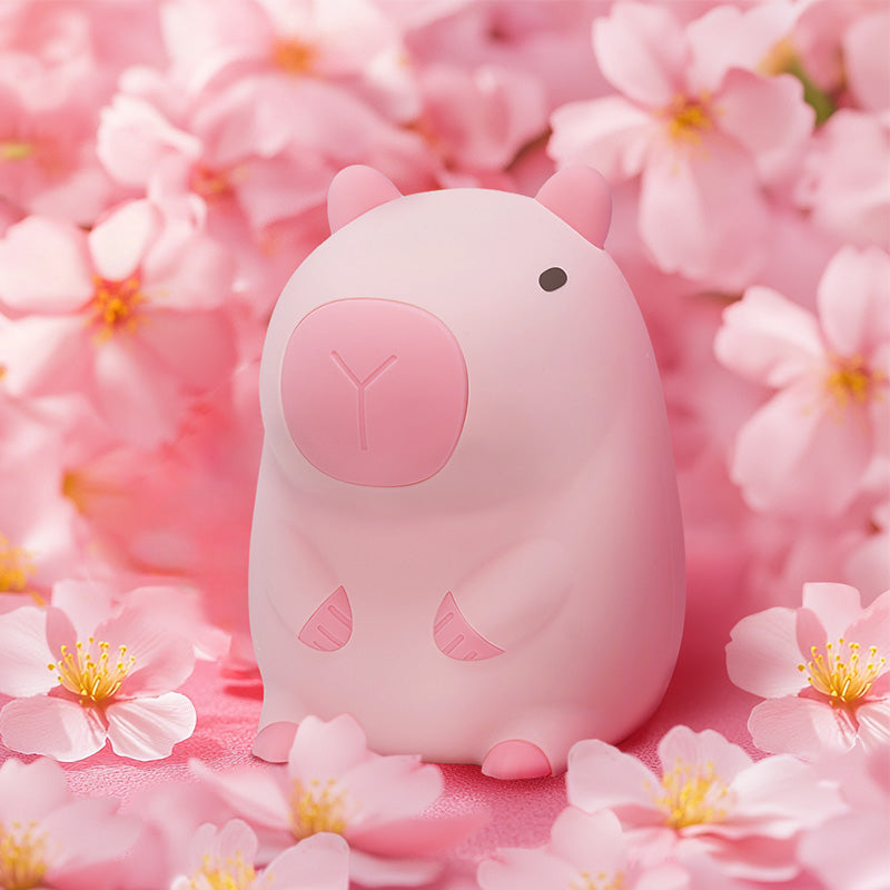 Veilleuse Squishy Capybara rose - Cadeau idéal pour les enfants et les filles