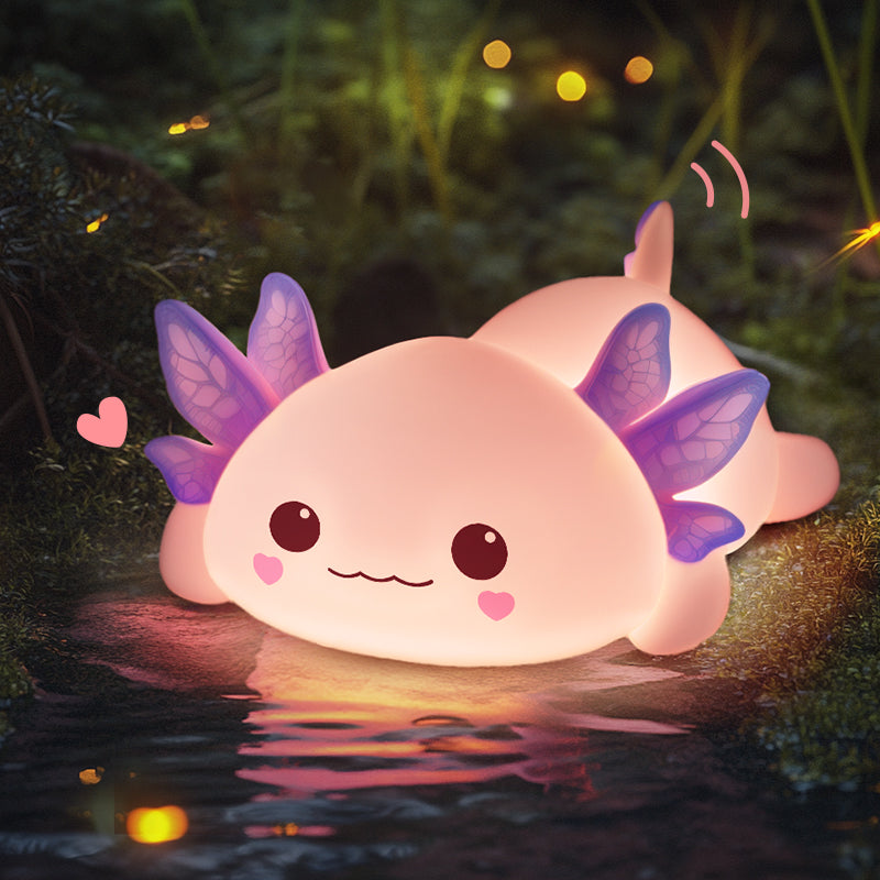 Veilleuse LED en silicone Axolotl Squishy - Cadeau idéal pour les enfants et les filles