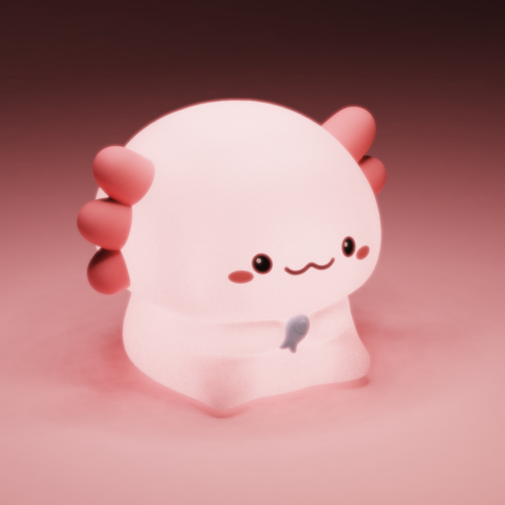 Veilleuse LED en silicone souple en forme de petit axolotl - Cadeau idéal pour les enfants et les filles