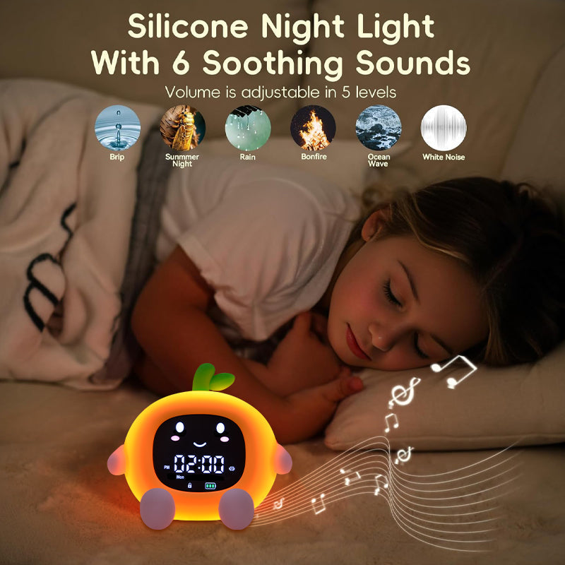 Réveil en silicone avec veilleuse LED en forme de fruit - Cadeau idéal pour les enfants et les filles