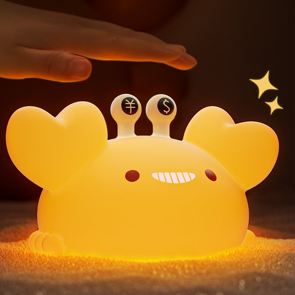 Veilleuse LED en forme de crabe en silicone souple, meilleur cadeau pour bébé et fille