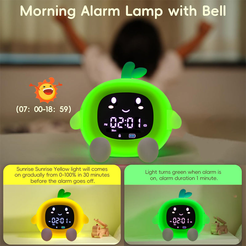 Squishy Silicone Fruit Alarm Clock LED Night Light - Perfect Gift for Kids and Girls