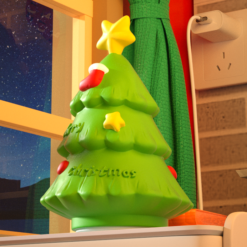 Squishy Silicone Christmas Tree LED Night Light - Perfect Gift for Kids and Girls