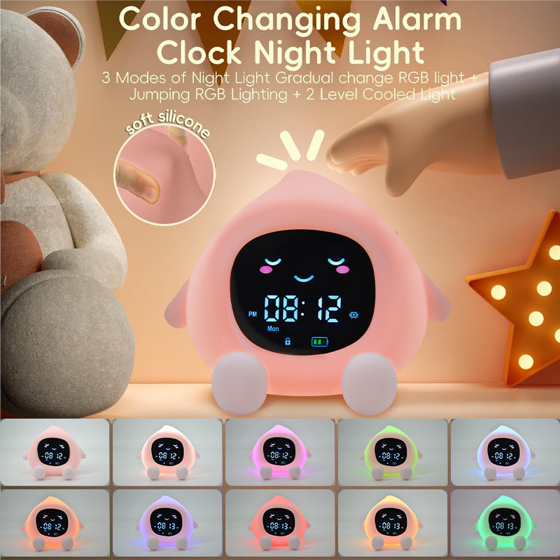 Squishy Silicone Fruit Alarm Clock LED Night Light - Perfect Gift for Kids and Girls