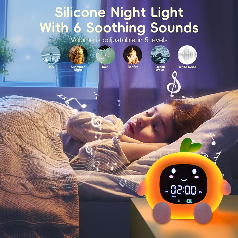 Squishy Silicone Fruit Alarm Clock LED Night Light - Perfect Gift for Kids and Girls