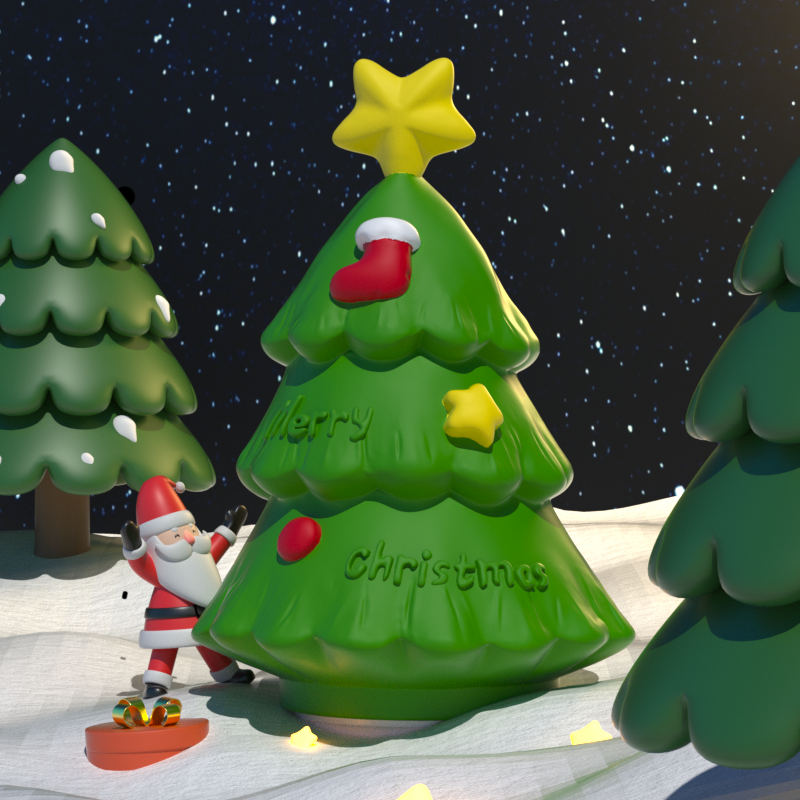 Squishy Silikon Weihnachtsbaum LED Nachtlicht - perfektes Geschenk für Kinder und Mädchen