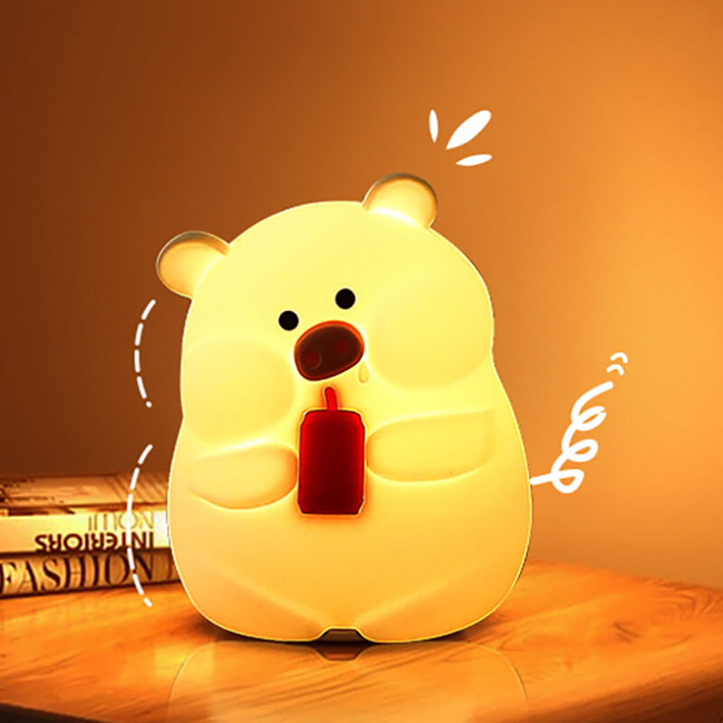 Lampe LED Cola Pig Squishy Night Light pour cadeau Lampe cochon rechargeable USB