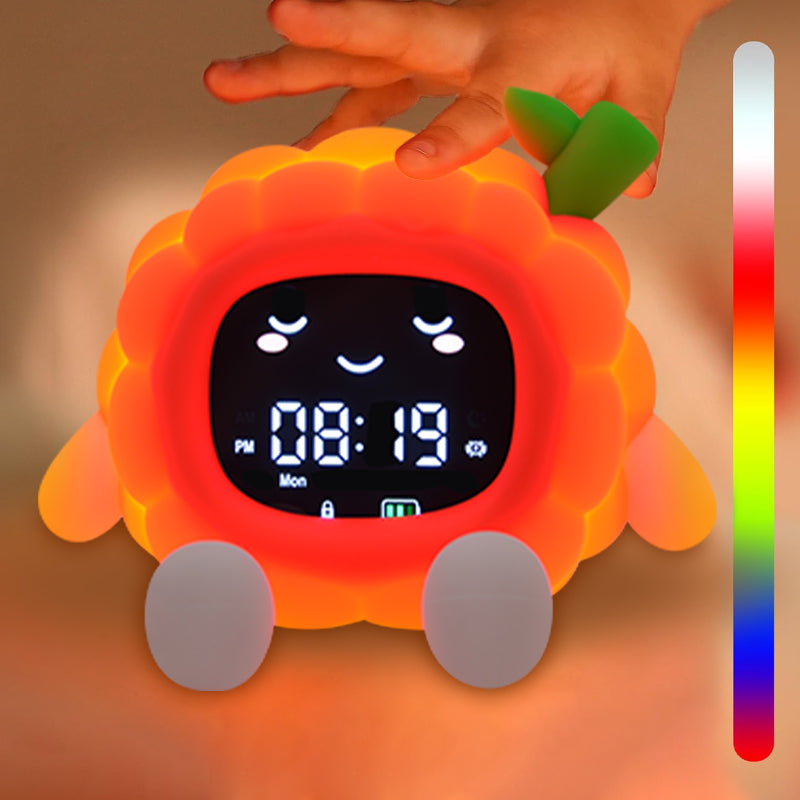 Squishy-Wecker mit Obstmotiv aus Silikon mit LED-Nachtlicht – perfektes Geschenk für Kinder und Mädchen