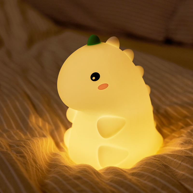 Squishy Silicone Dinosaur LED Night Light - Perfect Gift for Kids and Girls