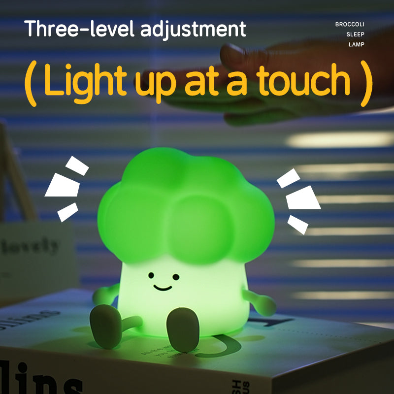 Veilleuse LED en silicone souple en forme de brocoli - Cadeau idéal pour les enfants et les filles