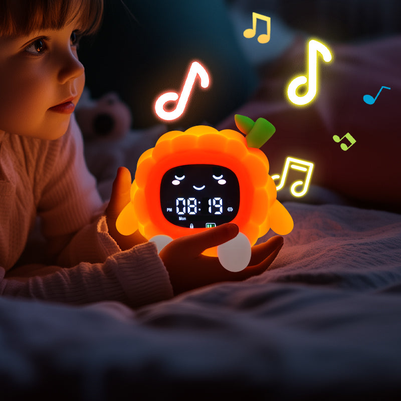 Squishy-Wecker mit Obstmotiv aus Silikon mit LED-Nachtlicht – perfektes Geschenk für Kinder und Mädchen