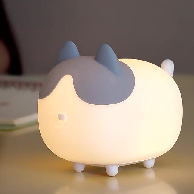 Squishy Silicone Kawaii Cat LED Night Light - Perfect Gift for Kids and Girls