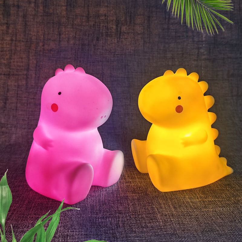 Veilleuse LED en silicone souple en forme de bébé dinosaure - Cadeau idéal pour les enfants et les filles