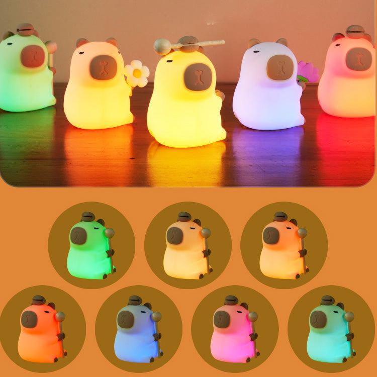 Capybara Squishy Silikon-Nachtlicht – perfektes Geschenk für Kinder und Mädchen