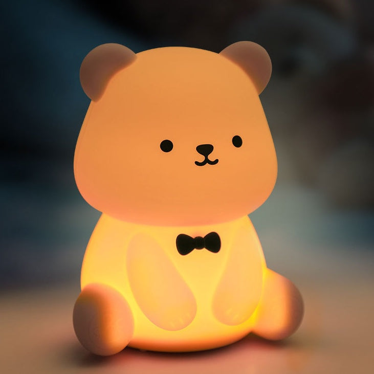 Squishy-Teddybär-LED-Nachtlicht aus Silikon – perfektes Geschenk für Kinder und Mädchen