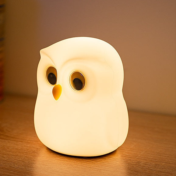 Veilleuse LED en silicone souple en forme de petit hibou - Cadeau idéal pour les enfants et les filles