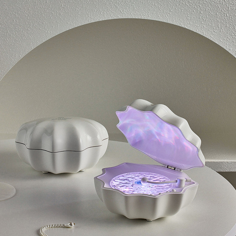 Shell Lamp Waves Retro Bluetooth Plattenspieler LED Nachtlicht - Perfektes Geschenk für Kinder und Mädchen