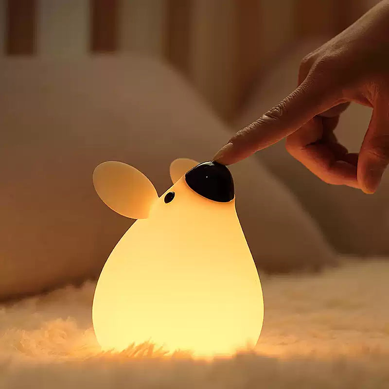 Squishy Silicone Little Mouse LED Night Light - Perfect Gift for Kids and Girls