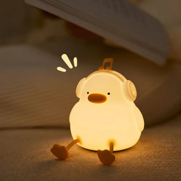 Lampe de nuit LED en forme de canard en forme de fleur pour cadeau Lampe de canard rechargeable par USB