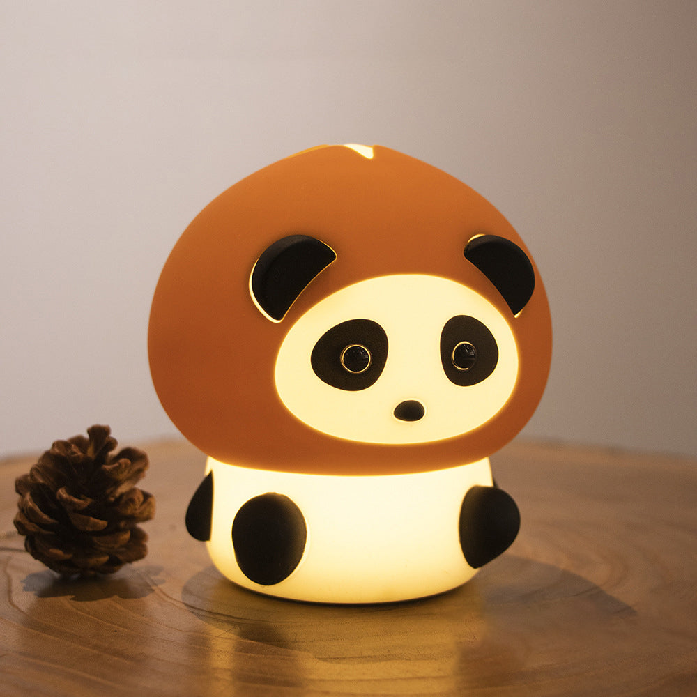 Squishy-LED-Nachtlicht aus Silikon in Form eines Kastanien-Pandas – perfektes Geschenk für Kinder und Mädchen