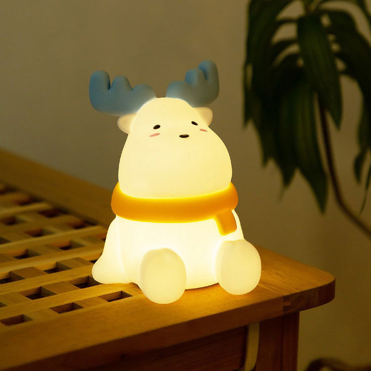 Squishy Silicone Elk LED Night Light - Perfect Gift for Kids and Girls