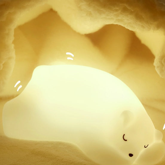 Squishy Silicone Polar Bear LED Night Light - Perfect Gift for Kids and Girls