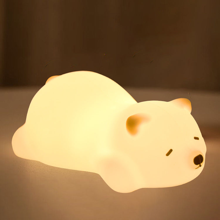 Squishy Silikon Liegender Bär LED Nachtlicht - Perfektes Geschenk für Kinder und Mädchen