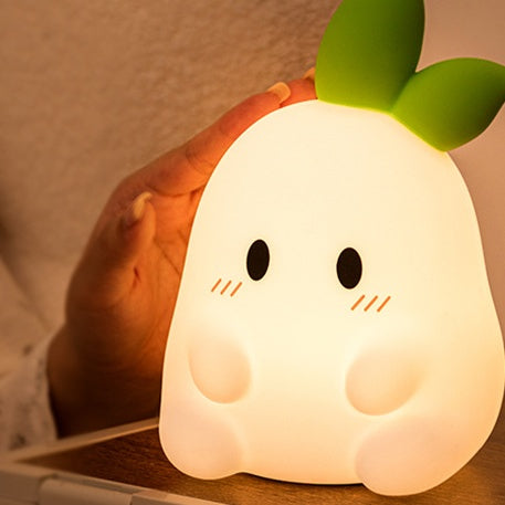 Veilleuse LED en silicone en forme de radis mignon - Cadeau idéal pour les enfants et les filles