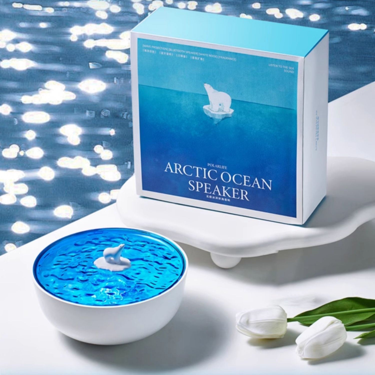 Polar Arctic Ocean Retro-Bluetooth-Plattenspieler-LED-Nachtlicht – perfektes Geschenk für Kinder und Mädchen