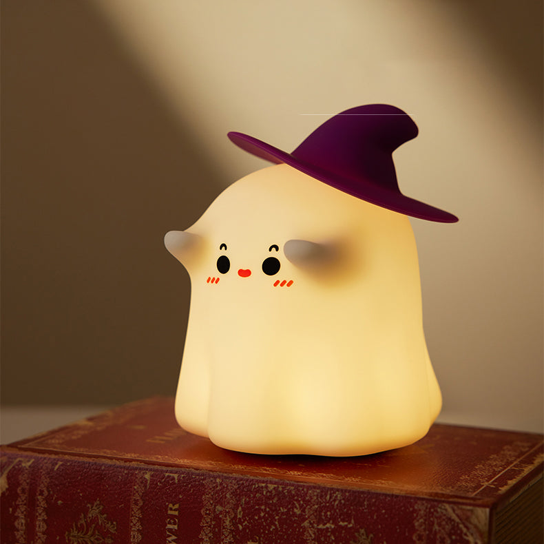 Lampe de nuit LED fantôme d'Halloween Squishy Tap Tap