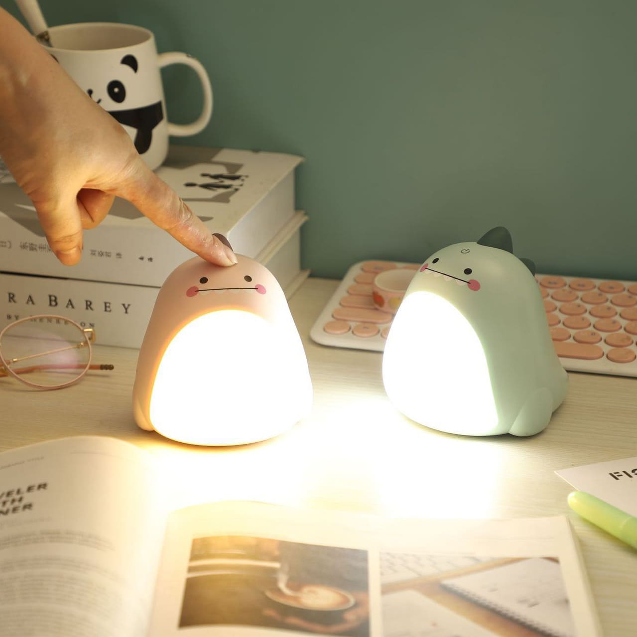 Veilleuse LED tactile Chubby Dino - Cadeau idéal pour les enfants et les filles