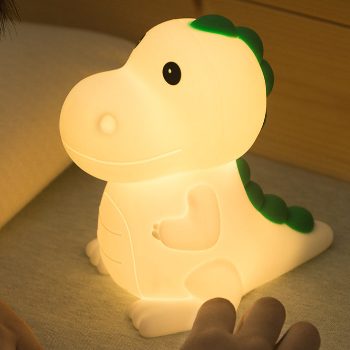 Squishy Silicone Dinosaur LED Night Light - Perfect Gift for Kids and Girls