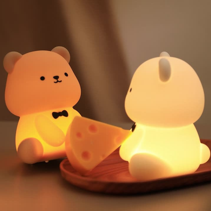 Squishy-Teddybär-LED-Nachtlicht aus Silikon – perfektes Geschenk für Kinder und Mädchen