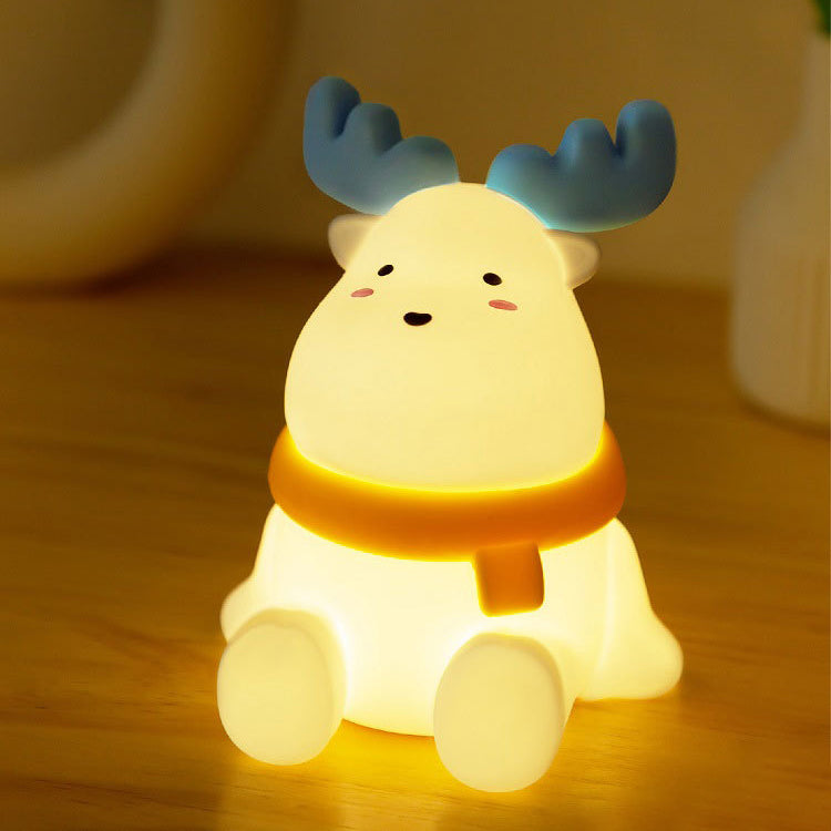 Squishy Silicone Elk LED Night Light - Perfect Gift for Kids and Girls